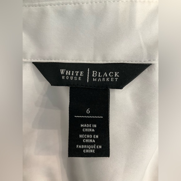 WHBM Crisp White Tailored Blouse Size 6 - Picture 7 of 7